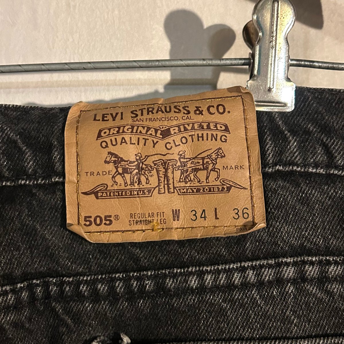 90s Levi's 505 後染め ブラックデニムパンツ 34×36 USA製 1994年