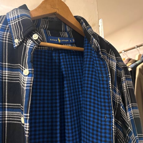 RALPH LAUREN　L/Sネルシャツ　ラルフローレン　Size L　ボタンダウン　長袖シャツ　(S3765)
