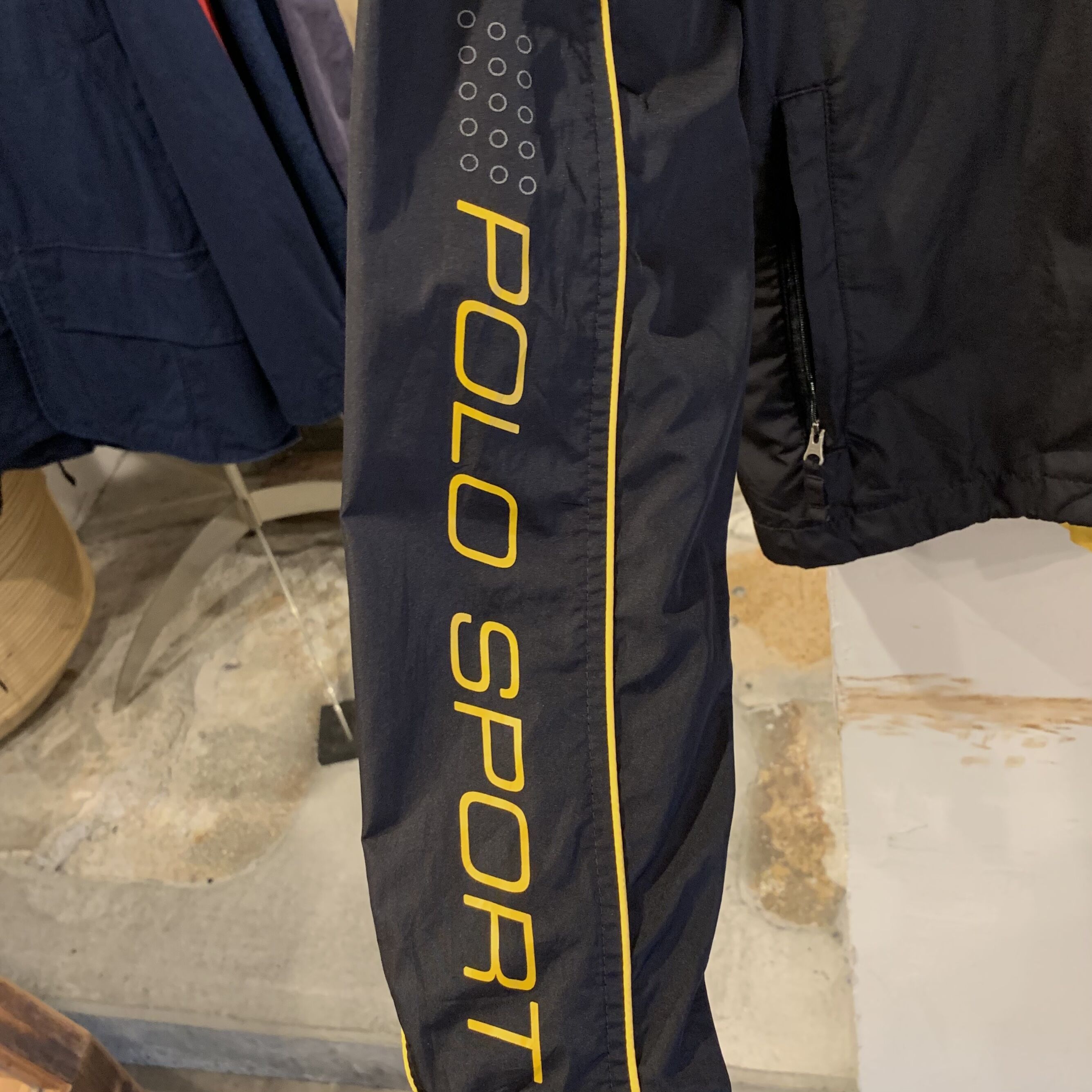 90s POLO SPORT ナイロンジャケット 黒×黄 シャカシャカ ポロスポーツ