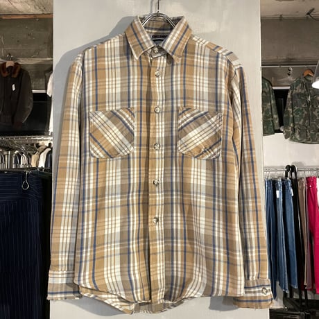 80s　BIG MAC　ネルシャツ　USA製　コットンシャツ　チェック柄　雰囲気系　グランジファッション　(S1868)