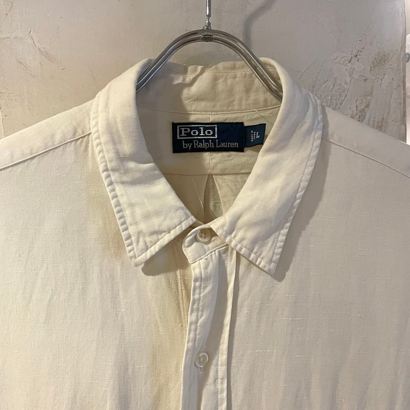 Polo by Ralph Lauren L/Sシャツ ラルフローレン Size L アイボリ