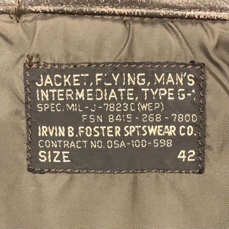 60s USN G-1 Flight Jacket MIL-J-7823D黒タグ 1960's 『U.S.