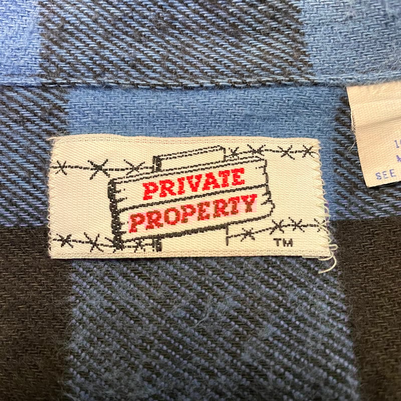 90s PRIVATE PROPERTY L/S ネルシャツ USA製 Size L コットン