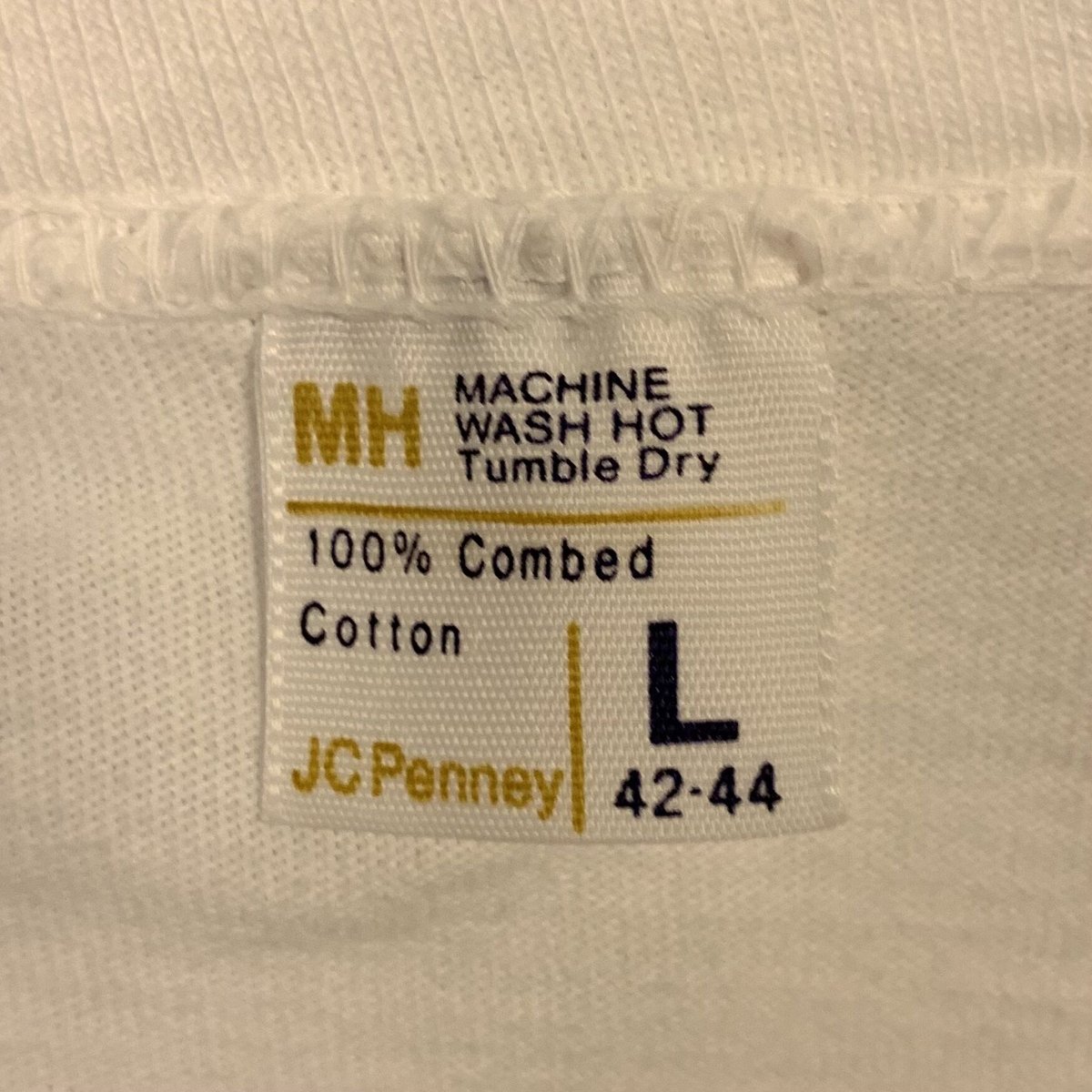 70年代JCペニー、サイズ44? 70s JC Penney ヴィンテージTシャツ ショートスリーブ 無地T ホワイト