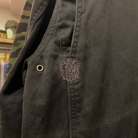 90s　POLO by Ralph Lauren　ハンティングジャケット　Ｍ-51フィールドジャケット　ラルフローレン　ダメージ加工　ブラック　(S3567)