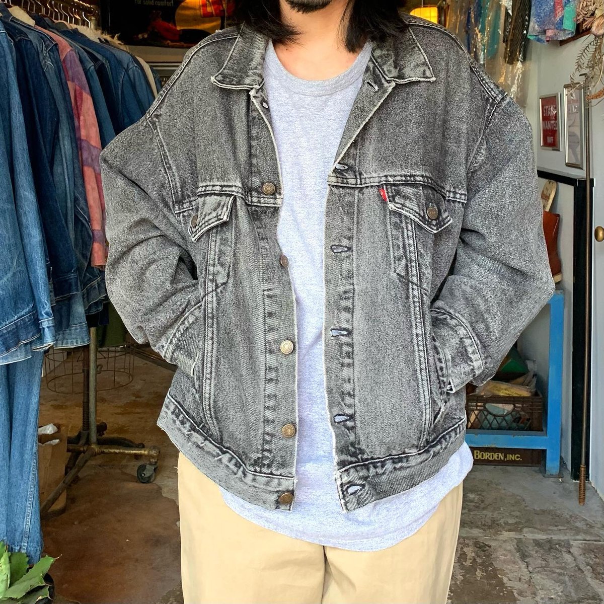80s Levi's 70507 ブラックデニムジャケット 先染め ビッグ 80s Levi's 70507 ブラックデニムジャケット 先染め ビッグ