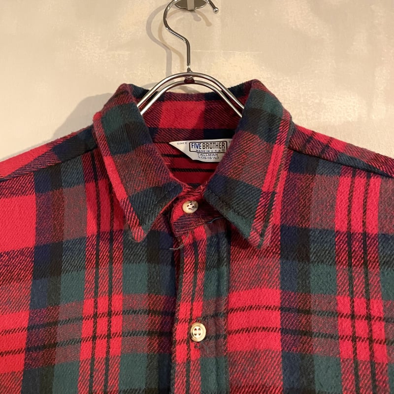 70's〜 five brother flannel shirt