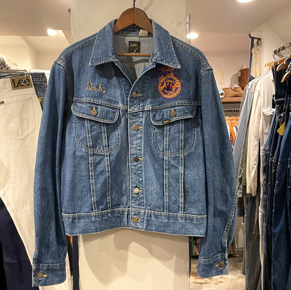 70s FFAジャケット　バッチ付き　USA製　キョンキョン 70S Vintage FFA Farmers Jacket Size 36 Navy TALON Zip NEW