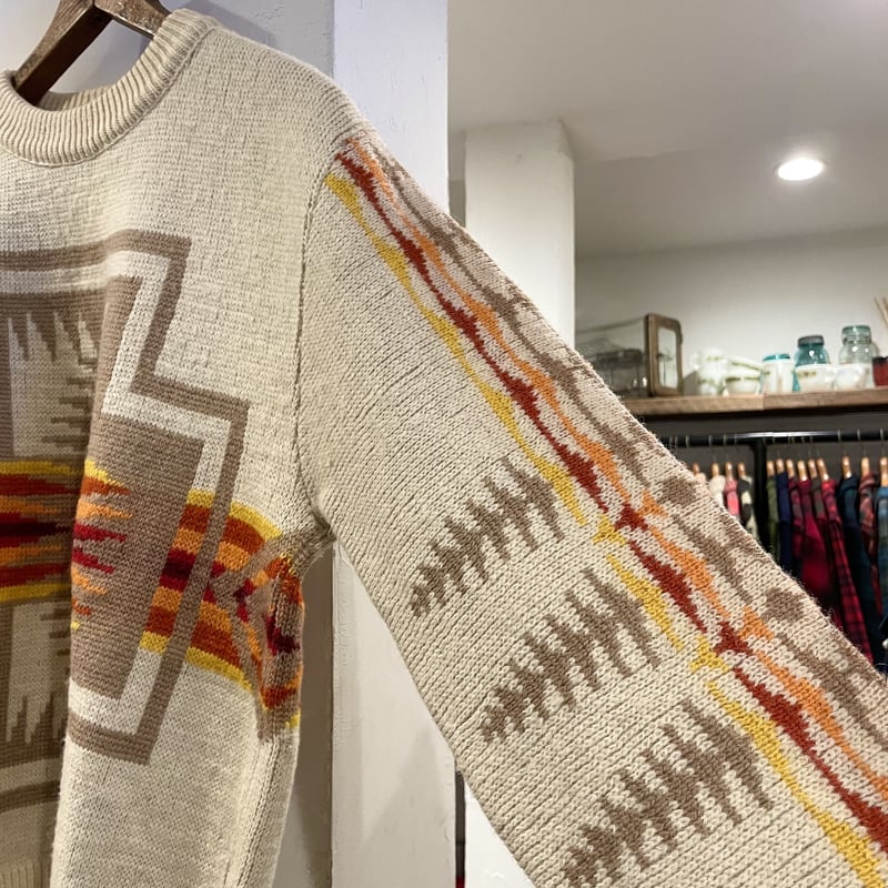 PENDLETON 70s チーフジョセフ柄 ウールニット ペンドルトン (S0497) |