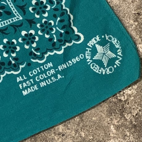 Bandana　ヴィンテージバンダナ　ホーリーグリーン　USA製　189