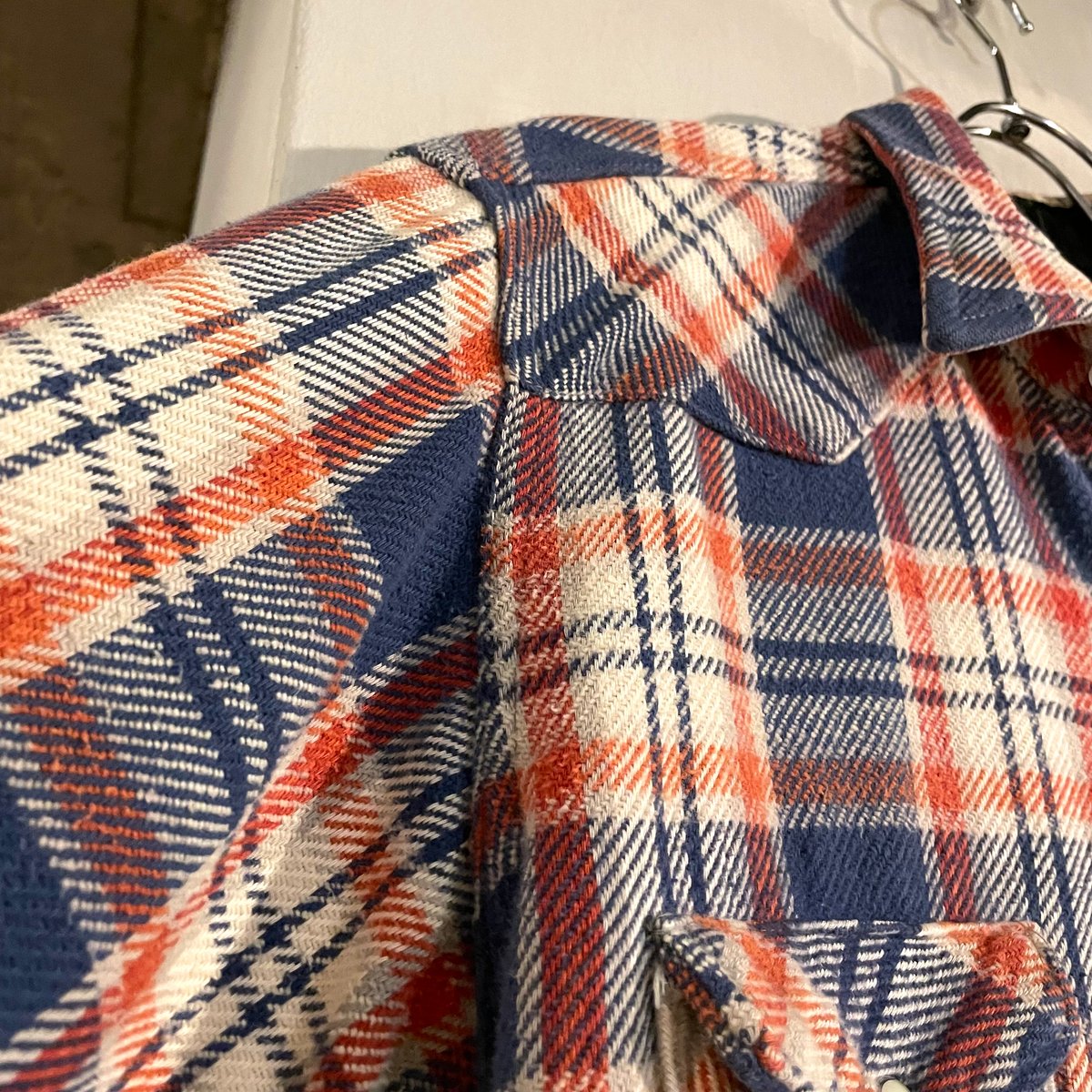 90s XL wrangler vtg ウエスタン ネルシャツ ブラック グレー 70s Wrangler L/S ネルシャツ USA製 Size 16½ ウエスタンネル