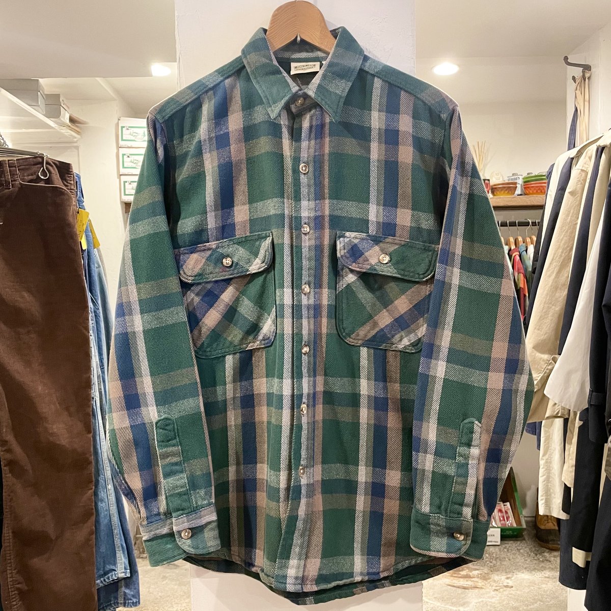 FIVE BROTHER 90s チェック柄 グリーン系 フランネルシャツ ファイブ