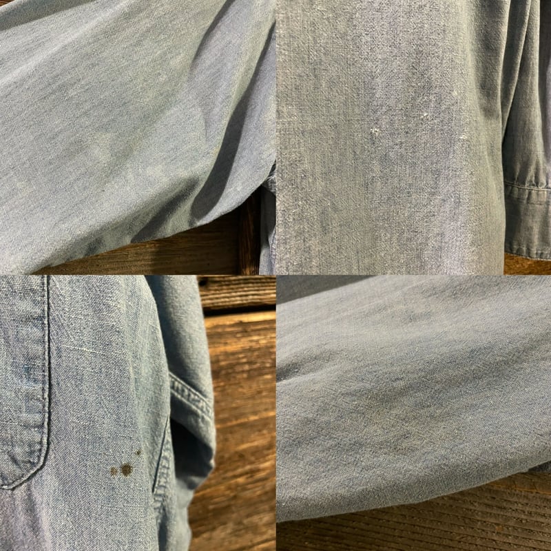 US NAVY Chambray Shirt 60s 耳付き シャンブレーシャツ ボックスシル