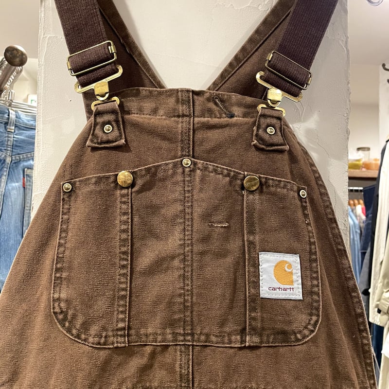 Carhartt usa製 90s ダブルニー ダックオーバーオール 黒　34 c86f67e591b6484f48543a8fdfca6a