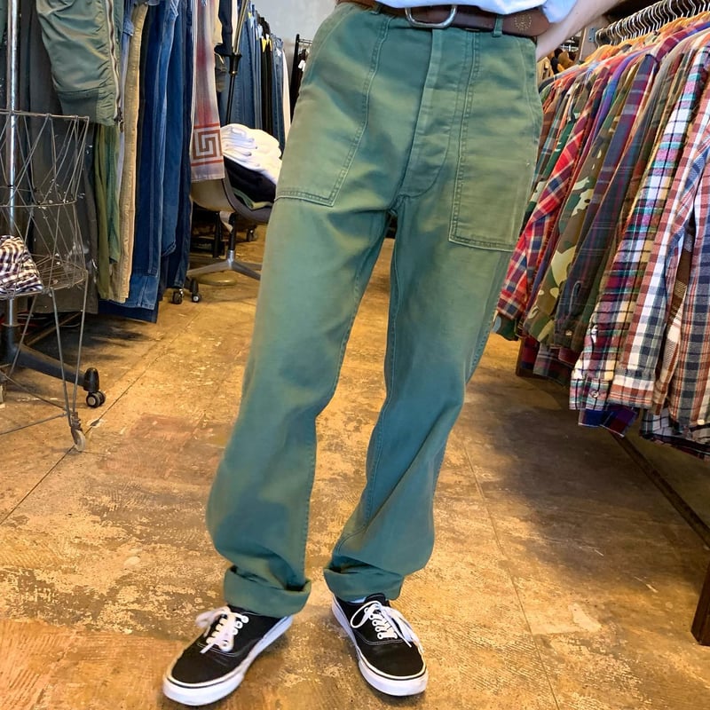 60s US ARMY ベイカーパンツ OG 107 COTTON SATTEN PANTS 60s US ARMY ベイカーパンツ OG 107 COTTON SATTEN PANTS