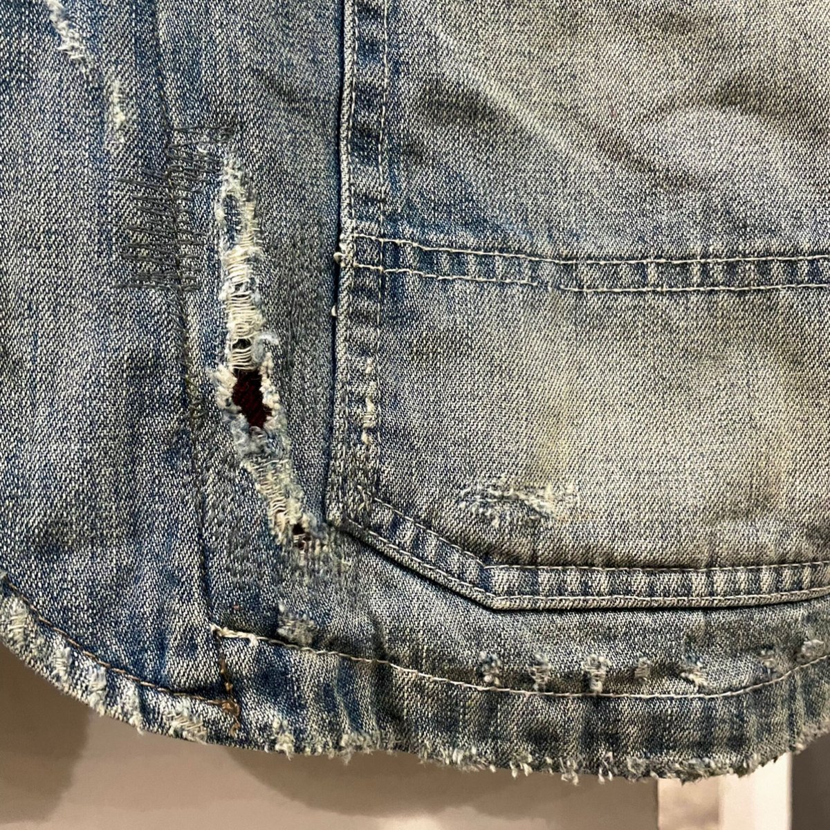 DENIM & SUPPLY デニムアンドサプライ カバーオール 古着 S DENIM&SUPPLY デニム カバーオール USED加工 デニムアンドサプライ