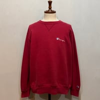 90s　Champion　L/S スウェットシャツ　USA製　Size L　ロゴ刺繡　無地　チャンピオン　(S5341)