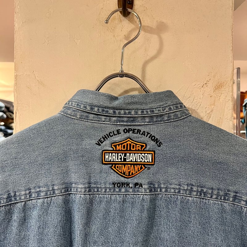 Harley Davidson L/Sデニムシャツ ハーレーダビッドソン ワッペン