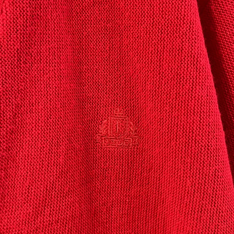 IZOD　アクリルカーディガン　アイゾッド　USA製　赤　M　(S3520)