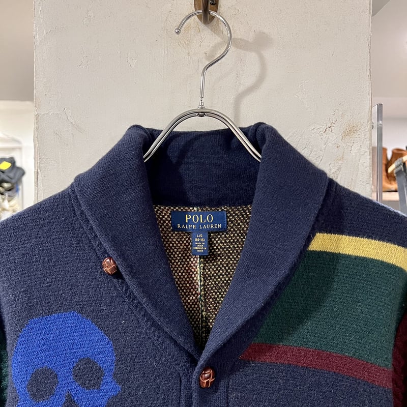 POLO RALPH LAUREN ショールカラーニットカーディガン パッチ