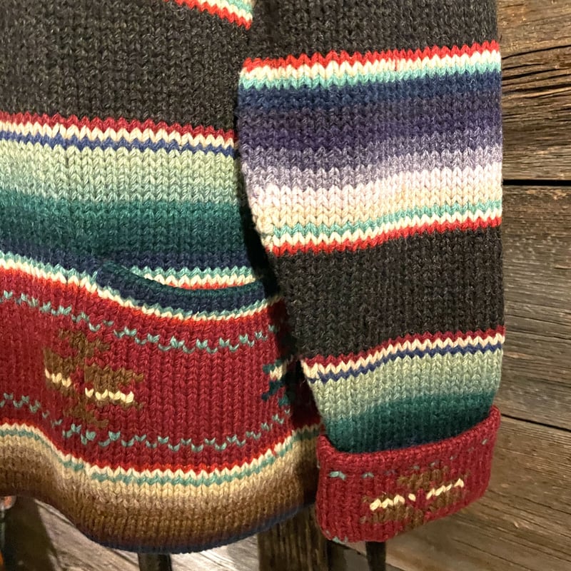 RALPH LAUREN 90s ネイティブ柄 ショールカラー ウールニット RALPH LAUREN 90s ネイティブ柄 ショールカラー ウールニット