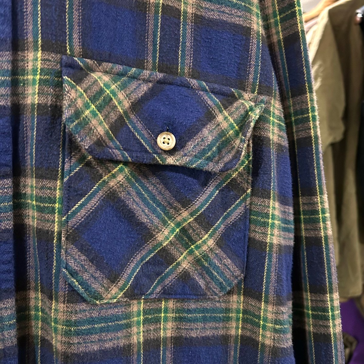 80s Woolrich L/Sネルシャツ ウールリッチ コットンシャツ USA製 Size