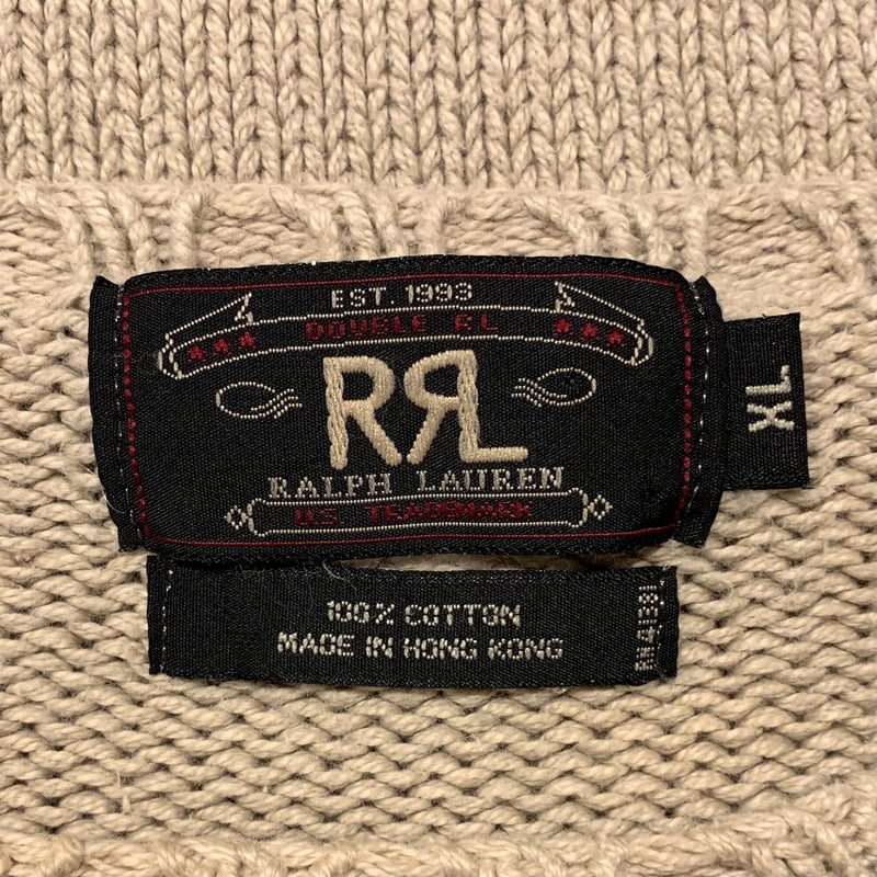90s RRL コットンニットセーター ダブルアールエル Ralph Lauren ラルフロー 90s RRL コットンニットセーター ダブルアールエル Ralph Lauren ラルフロー