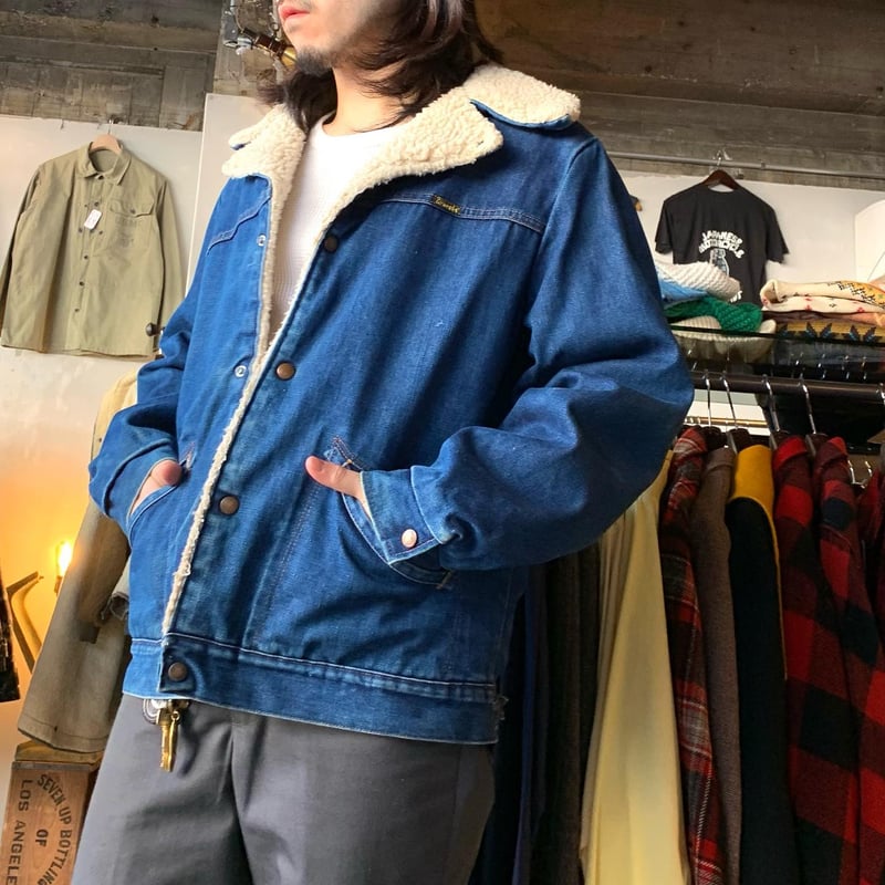 70s USA製 Wrangler ラングラー デニムジャケット ボア