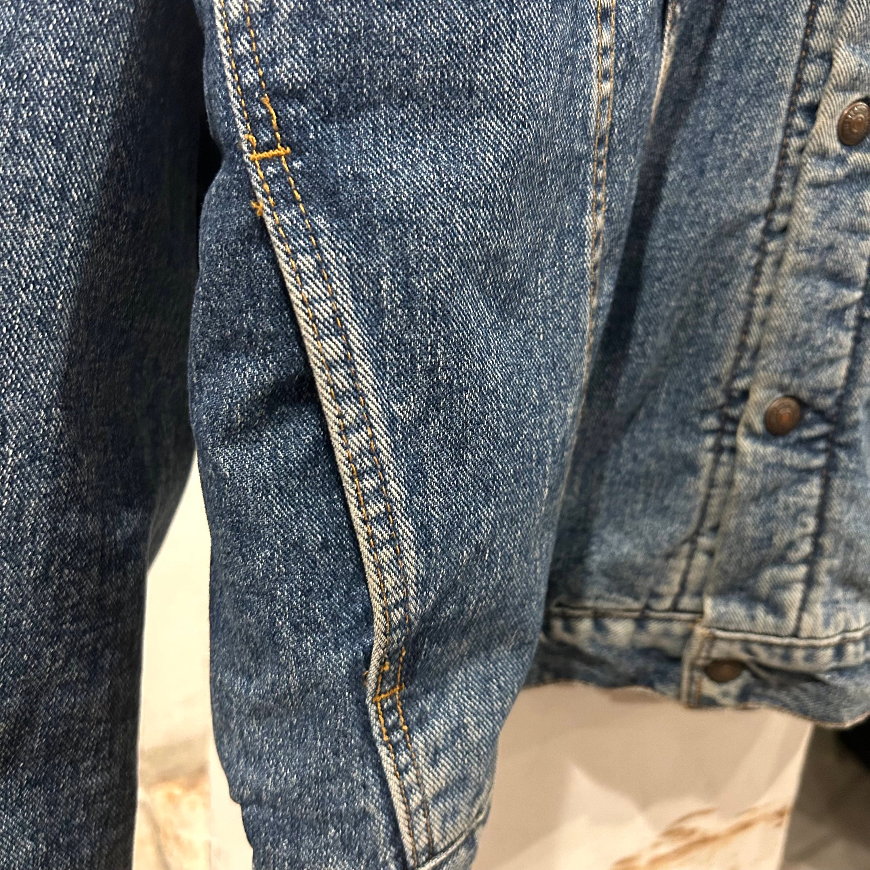 90s Levi's 70617 4891 デニムジャケット ネイティブ柄ブランケット USA