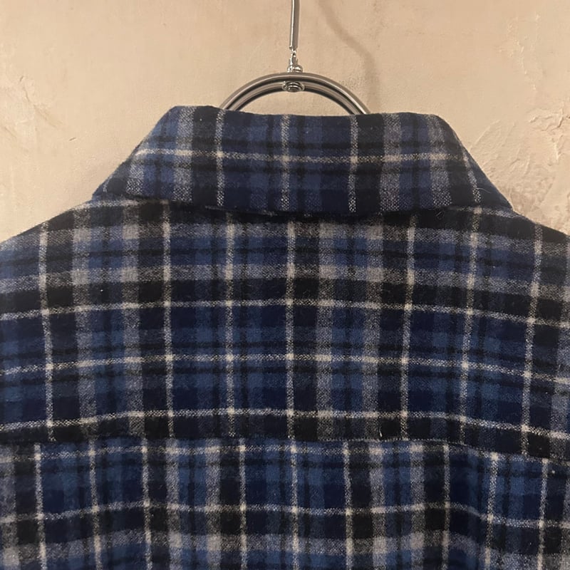 PENDLETON ウールチェックシャツ ペンドルトン 寒色系 Size L (S3937)