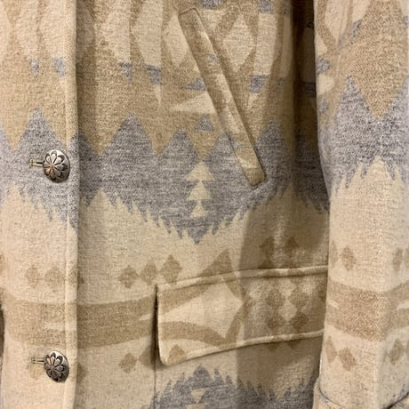 LAUREN　Ralph Lauren　Native Blanket Coat　ネイティブ柄ブランケットコート　コンチョボタン　(S1812)