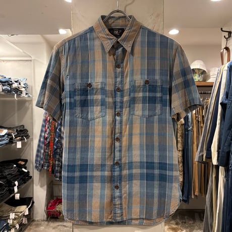 RRL　S/S ワークシャツ　DOUBLE RL　RALPH LAUREN　Size S　ダブルアールエル　ラルフローレン　(S5601)