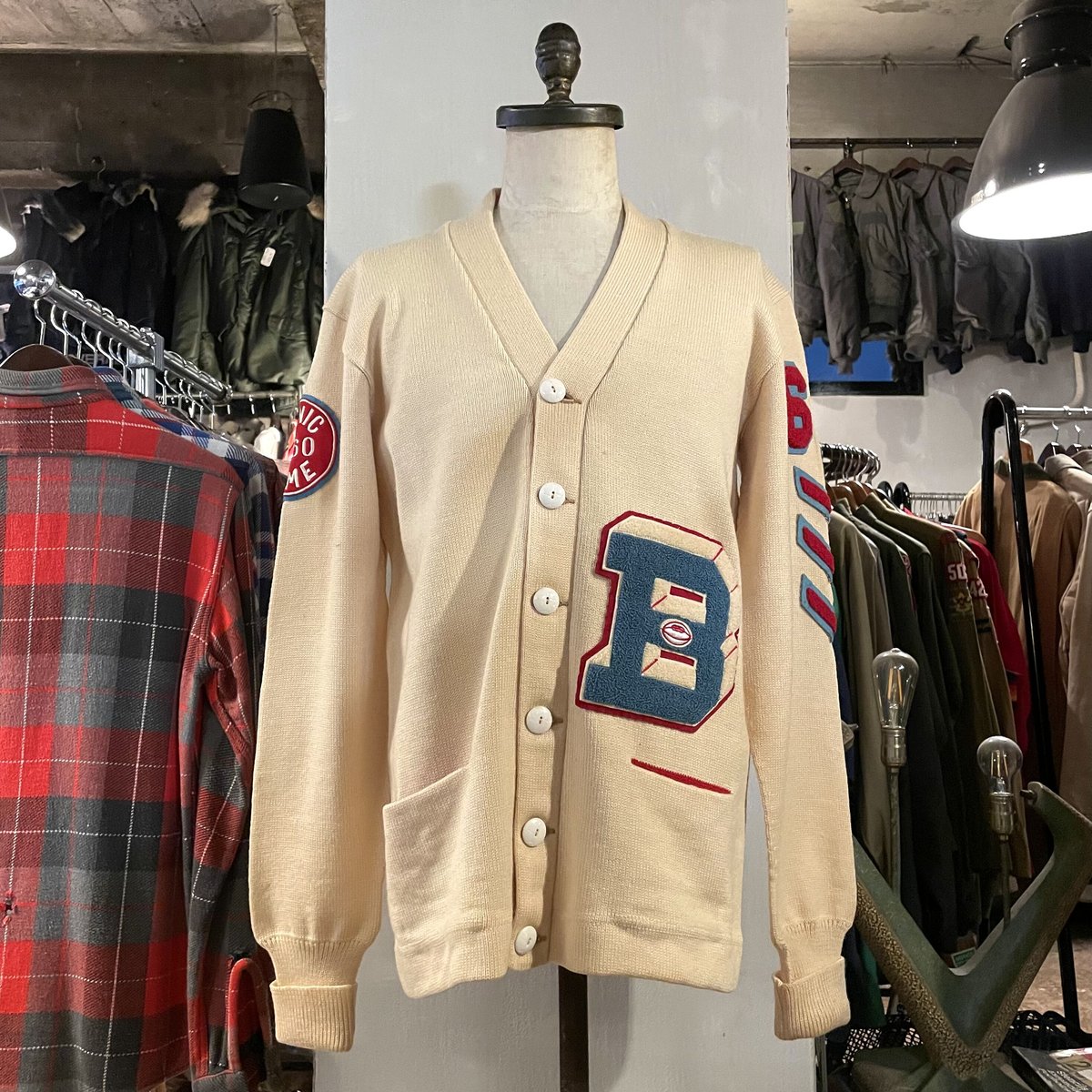60s Dehen Vintage Lettered Cardigan レタードカーディガン