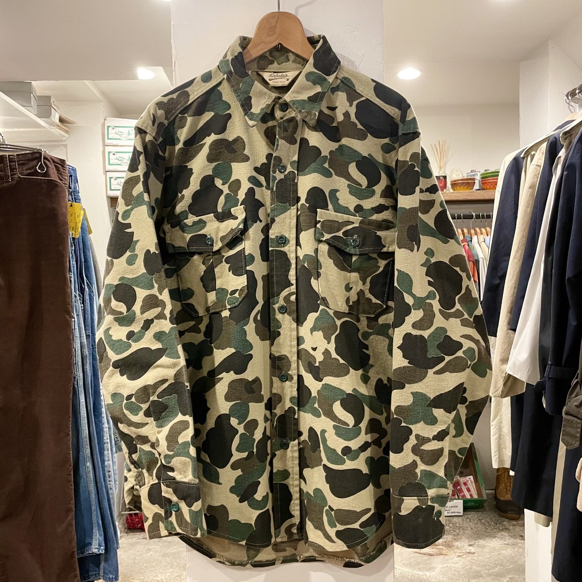 Cabela's 80s USA製 ダックハンターカモ コットンシャモアクロス Cabela's 80s USA製 ダックハンターカモ コットンシャモアクロス