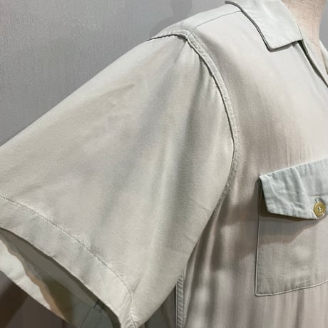 50s　NAT NAST　S/S VINTAGE BOWLING SHIRT　レーヨン　USA製　ミリタリー　ボウリングシャツ　スーベニア　USMC　(S5731)