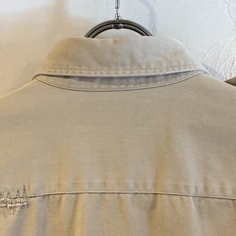 Polo by Ralph Lauren　ミリタリーシャツ　ロングスリーブ　　ユーズド加工　RECON　エポレット　パッチワーク　(S2297)