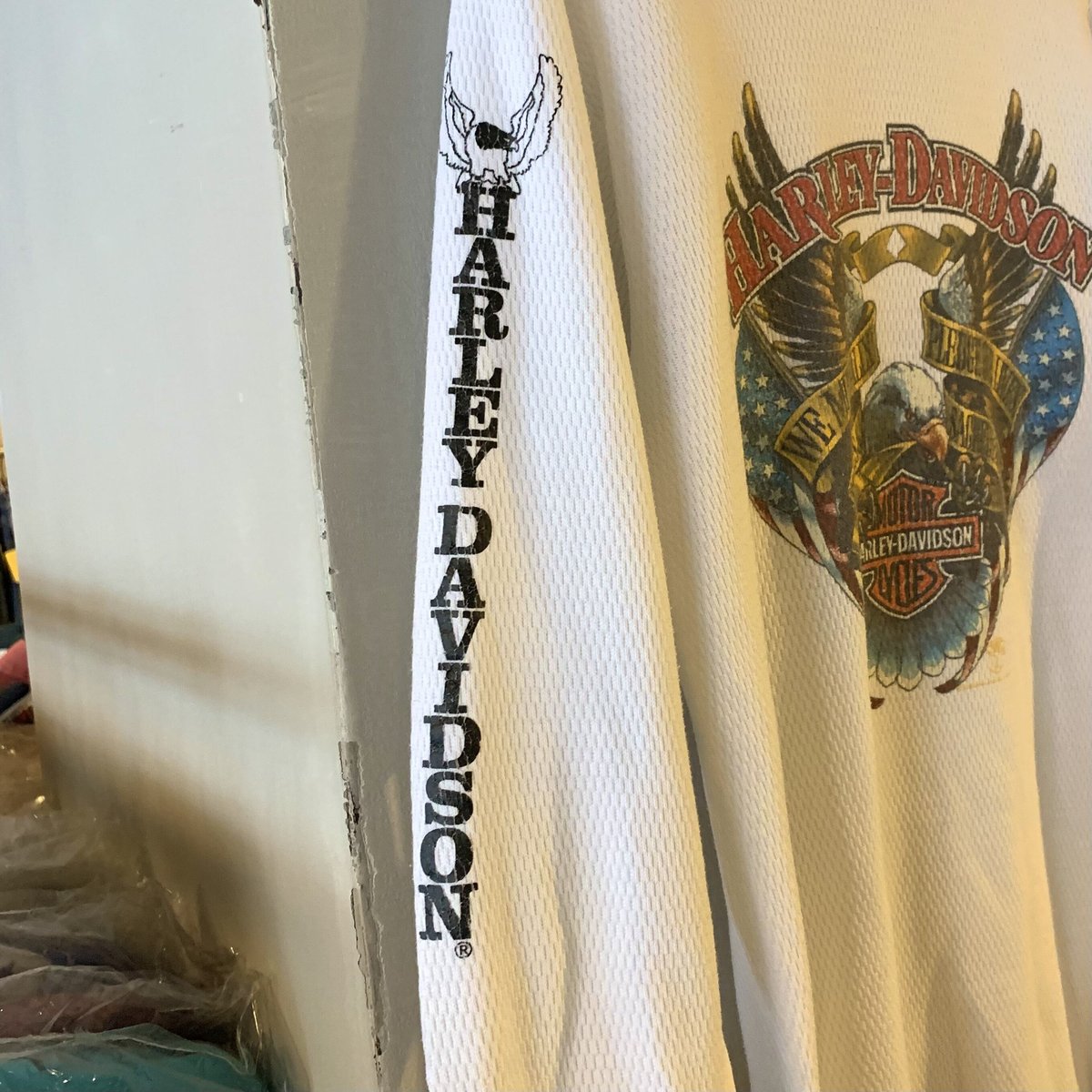 80s SUPER JOHNS ロングスリーブサーマルTシャツ Harley-Davidso 80s SUPER JOHNS ロングスリーブサーマルTシャツ Harley-Davidso
