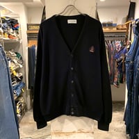 IZOD　アクリルカーディガン　アイゾッド　USA製　ネイビー　L　(S3527)