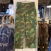 60s　US ARMY　ジャングルファティーグパンツ　グリーンリーフカモ　1968年　ERDL迷彩　ミリタリーパンツ　(S2211)