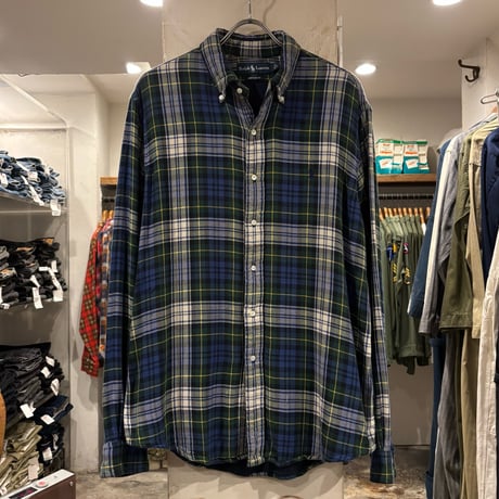 Ralph Lauren　L/S ネルシャツ　Custom Fit　Size M　ラルフローレン　コットンシャツ　(S5064)