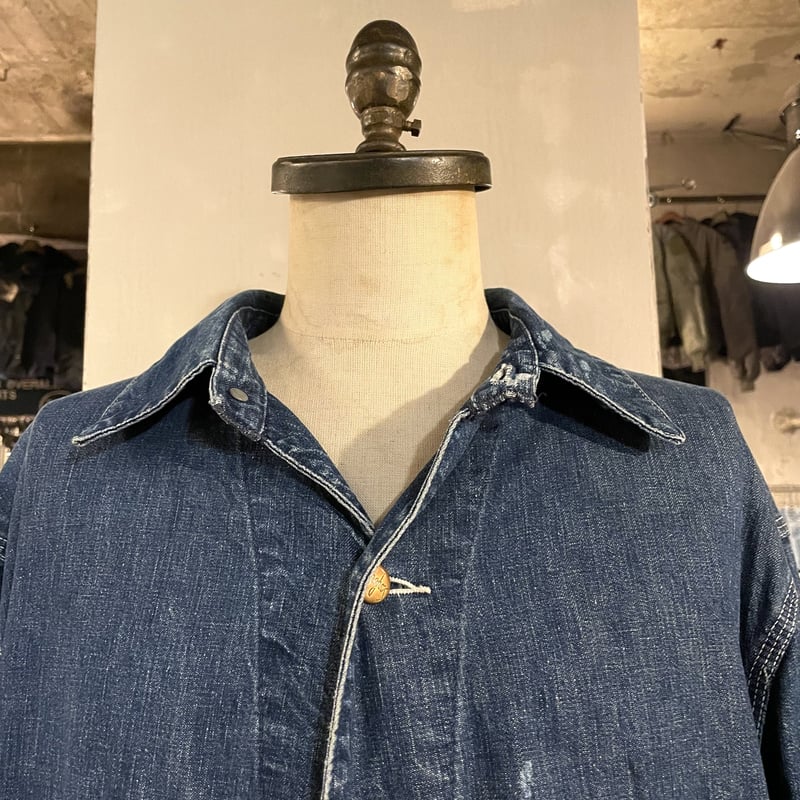 50s Vintage Denim Cover All デニムカバーオール インディゴ染 50s Vintage Denim Cover All デニムカバーオール インディゴ染