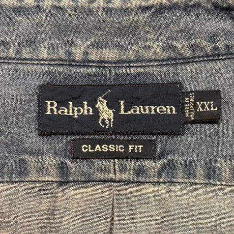 Ralph Lauren　CLASSIC FIT　L/Sボタンダウンシャツ　デニムシャツ　ラルフローレン　Size XXL　(S5499)
