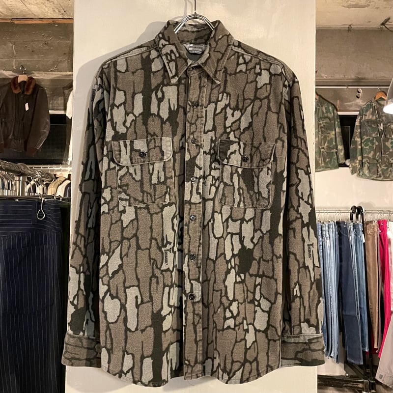 70s FIVE BROTHER シャモアクロス シャツ TREBARK柄 ツリーバーク ファ