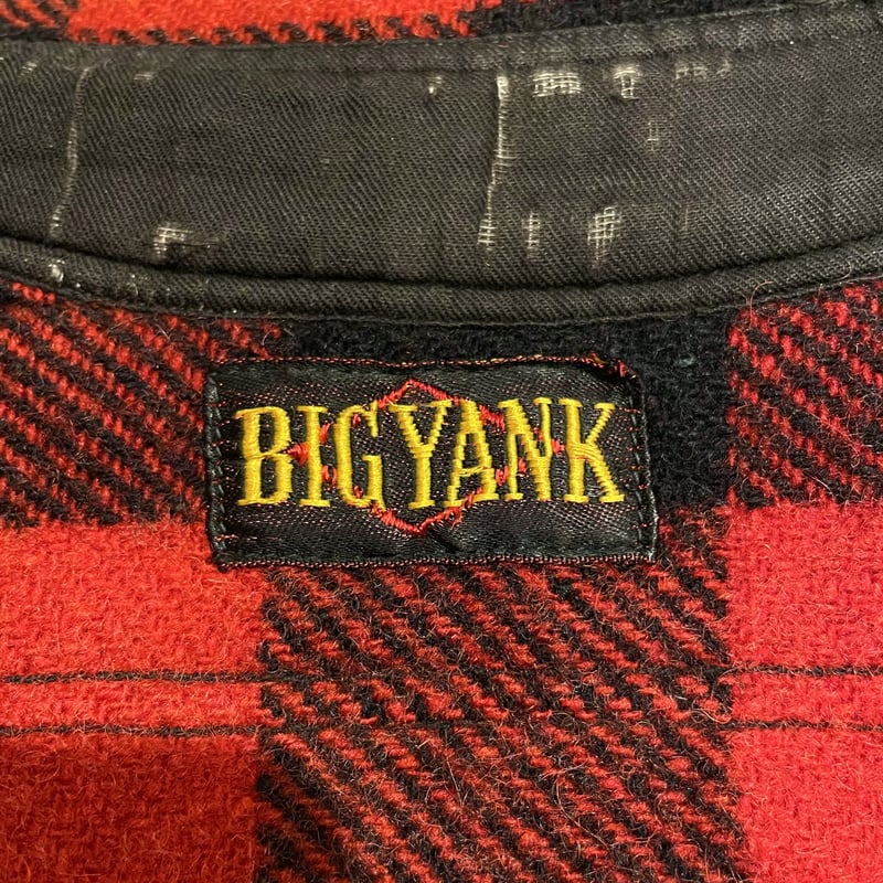 40s USA製 BIG YANK マチ付き ヴィンテージシャツ チェックシャツ 40年代 ビッグヤンク 赤 フランネル コットン │ヴィテージ古着