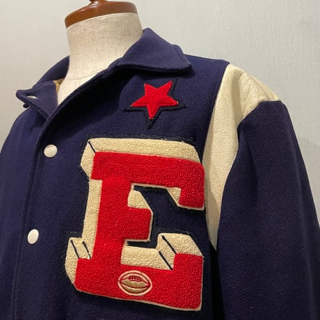 50s~　VINTAGE AWARD JACKET　スタジャン　USA製　アワードジャケット　襟付き　(S5740)
