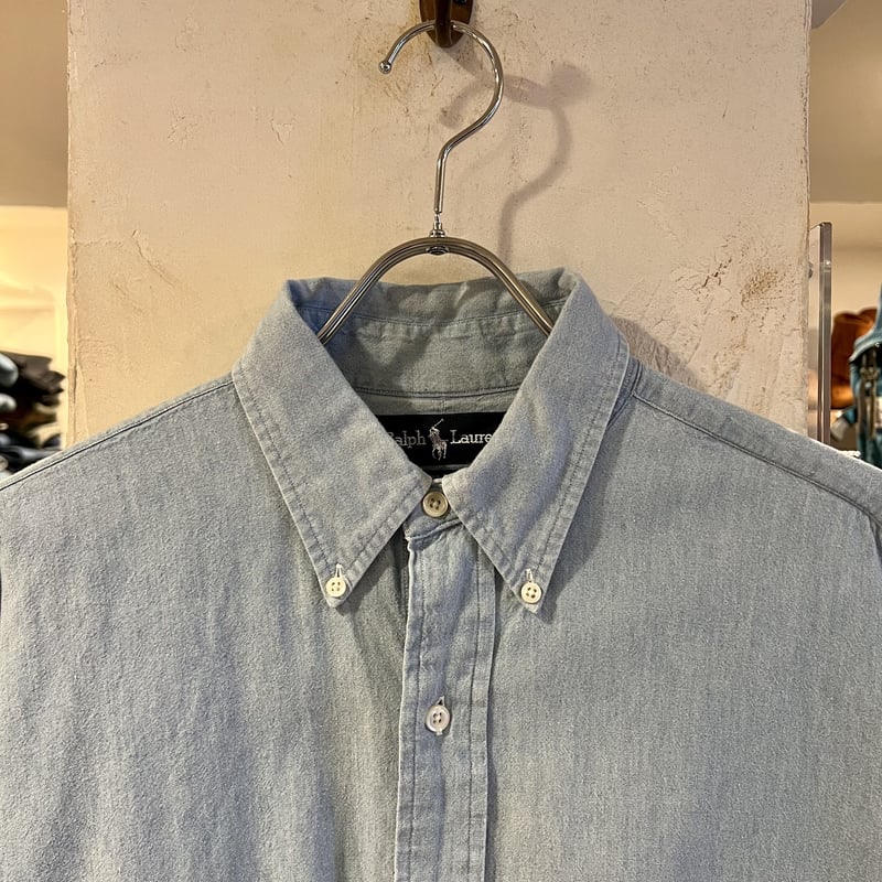 【専用品90SラルフローレンデニムシャツXL BLAIRE ポニー刺繍チュニック ラルフローレン デニムシャツ ボタンダウン レディース ポニー刺繍