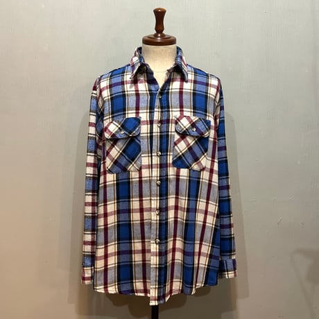 80s　FIVE BROTHER　L/S ネルシャツ　Size L　USA製　コットンシャツ　ファイブブラザー　(S5717)