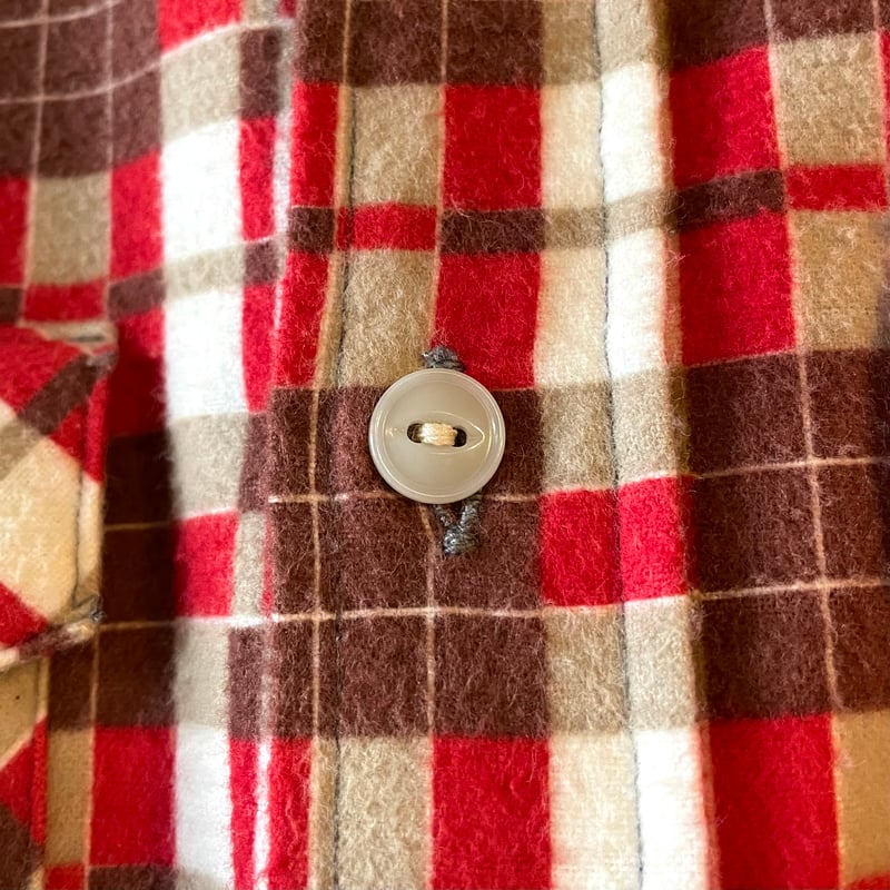 50s Anvil BRAND Vintage Shirt プリント ネルシャツ チェック