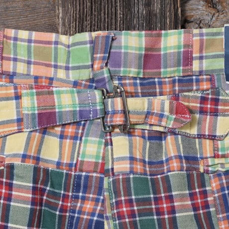 POLO RALPH LAUREN　DEAD STOCK　パッチワーク　チェック柄　コットンパンツ　ラルフローレン　(Y0074)