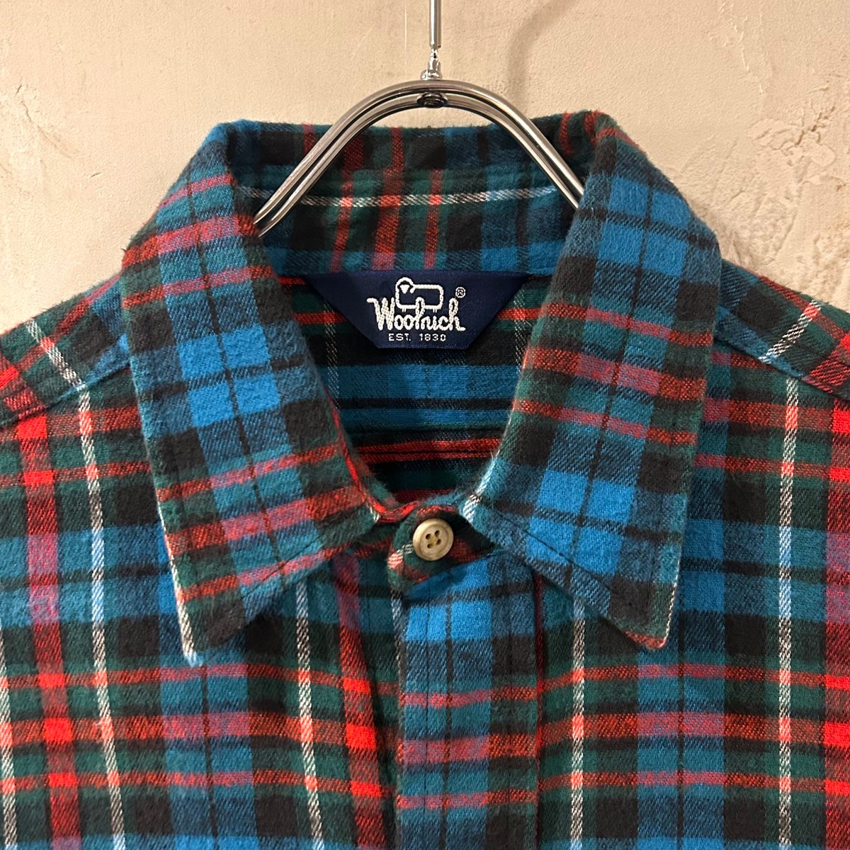 WOOLRICH ウールリッチ　ネルシャツ　チェック　70s 80s 黄 70s Woolrichウールリッチ タータンチェック ウール ウエスタン